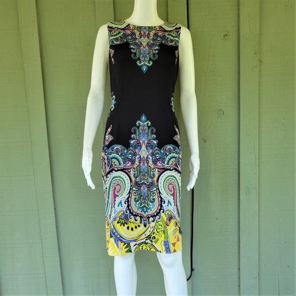 Etcetera Dresses Etcetera Slinky Paisley Print Sheath Dress 8